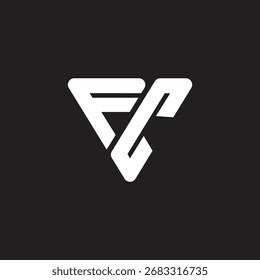 Logo design FC vector template illustration, triangle shape.