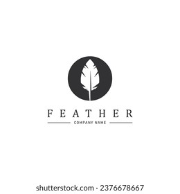 Logo design with feather and company name, for a writer or publishers.