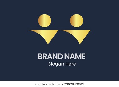 The logo design features an abstract human figure in the shape of a star, with a golden color scheme. The figure represents a winner and is intended to convey a sense of reaching one's dreams, achievi
