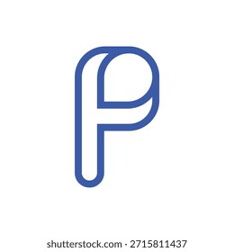 Diseño de logotipo con forma de P de doble línea para la identidad de marca.