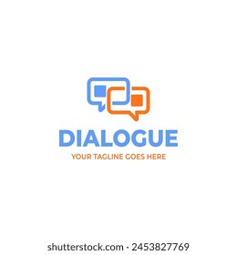 logo design featuring intertwined speech bubbles, symbolizing communication, interaction, and connectivity. Perfect for organizations, forums, or platforms emphasizing dialogue