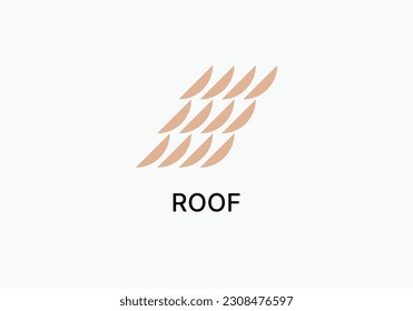 Logo design featuring stacked crescents resembling a roof structure.