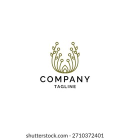 logo design featuring stylized botanical elements, combining natural growth with digital connections