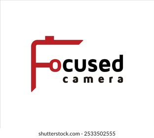 A logo design featuring a stylized camera icon and the word "Focused" in modern typography.