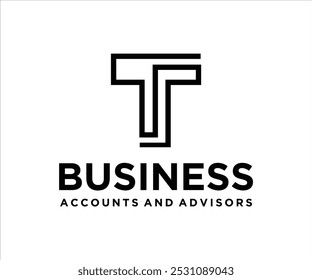 Logo design featuring a stylized 'T' with the words "Business Accounts and Advisors."