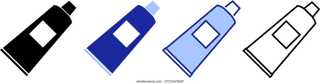 Logo design featuring tubes in various colors and styles arranged in a sequence