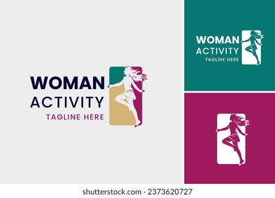 a logo design featuring various activities of women. It is suitable for businesses or organizations targeting women