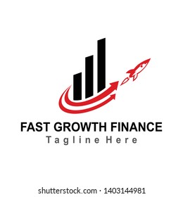 logo design financial business concepts with illustrations of rocket launches