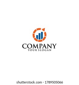 logo design financial business concepts with illustrations of rocket launches