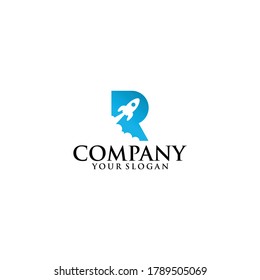 logo design financial business concepts with illustrations of rocket launches