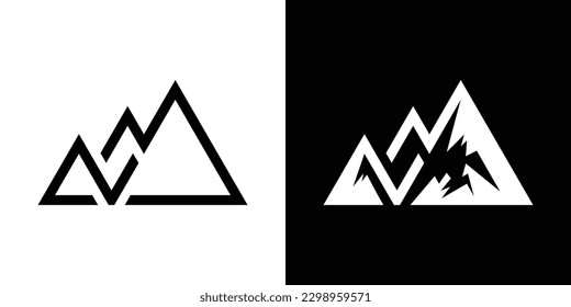 logo design financial invest and mountain icon vector illustration