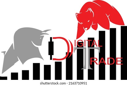 Logo design for financial, trading exchange. Vector Trademark, business cards, souvenirs, branded clothing, representative printing