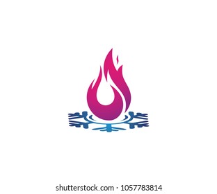 Logo design fire ice