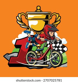 logo design for first place children's bicycle competition	
