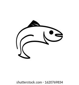 the logo design of the fish line icon is perfect for food