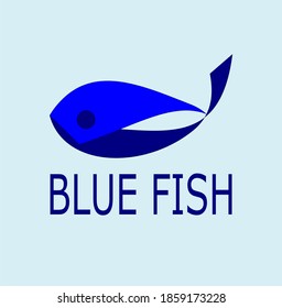 diseño de logotipo con matices de pescado azul, vectores, aptos para ser utilizados como símbolo e identidad de productos o empresas relacionados con la pesca, como la pesca o restaurantes, o acuarios