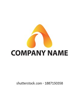 logo design flat initials letter AA in orange color. logo for company.