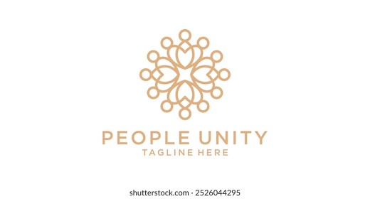 logo design flower and person, unity, community, family, logo design icon, vector, symbol, idea, creative.