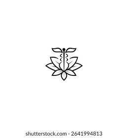 logo design flower therapy illusion vector