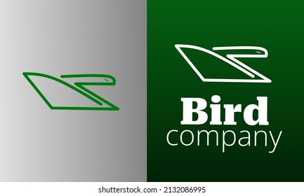 logo design of a flying bird in green and white