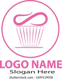 logo design for food and cake industry in vector pink color 