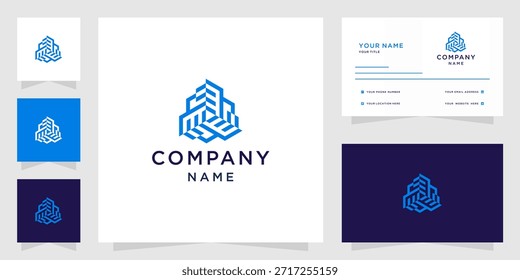 El diseño del logotipo tiene la forma de 3 edificios altos que forman un triángulo.
