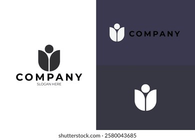  Logo design in the form of an abstract rose with a simple and minimalist concept