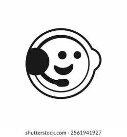 logo design in the form of a baby wearing headphones