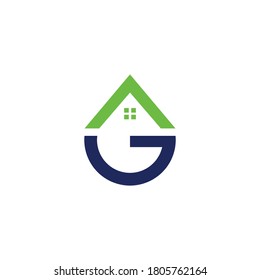 Logo design to form the basis of the roof of the house looked forward who combined with the shape of the letter G can be used for logo and icon design