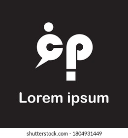 logo design in the form of letters c and p for your company