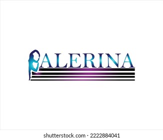 The logo design is in the form of the word "ballerina" where the letter "b" is modified so that it looks like a person doing a ballerina movement.