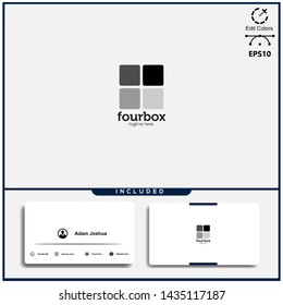 logo design for four  box simple concept