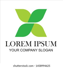Logo design of the four leaf shapes arranged symmetrically