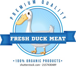 Diseño de logotipo con ilustración de carne de pato fresco