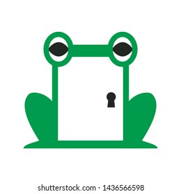 logo design frog door simple