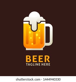 Logo design of frothy beer mug