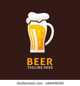 Logo design of frothy beer mug