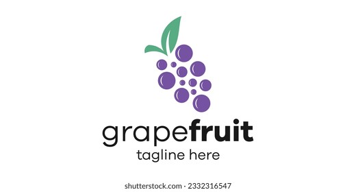 logo design fruit grape icon vector inspiration