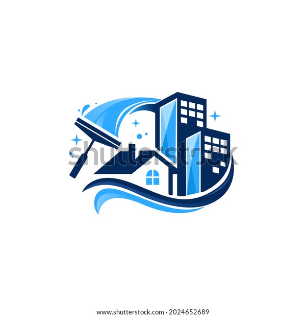 Logo Design Full Service Cleaning Company Stock Vector (Royalty Free