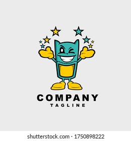 logo design funny cartoon character doing magic tricks