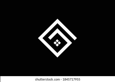 Logo design of G GG in vector for construction, home, real estate, building, property. Minimal awesome trendy professional logo design template on black background.