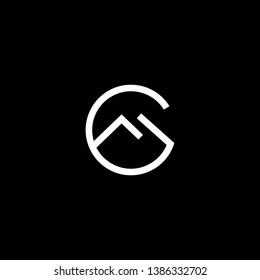 Logo design of G GM MG in vector for construction, home, real estate, building, property. Minimal awesome trendy professional logo design template on black background.