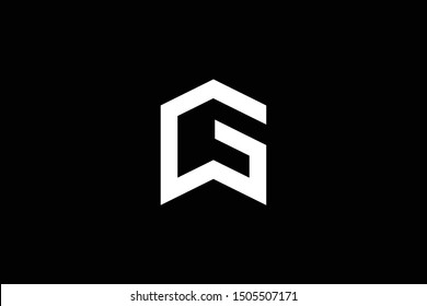 Logo design of G GW WG in vector for construction, home, real estate, building, property. Minimal awesome trendy professional logo design template on black background.