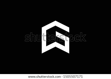 Logo design of G GW WG in vector for construction, home, real estate, building, property. Minimal awesome trendy professional logo design template on black background.