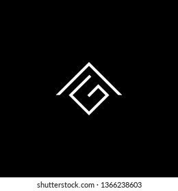 Logo design of G in vector for construction, home, real estate, building, property. Minimal awesome trendy professional logo design template on black background.