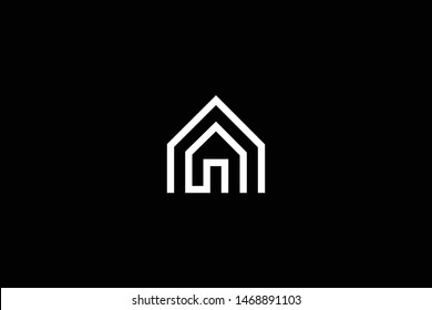 Logo design of G in vector for construction, home, real estate, building, property. Minimal awesome trendy professional logo design template on black background.