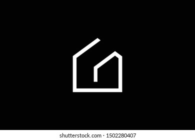 Logo design of G in vector for construction, home, real estate, building, property. Minimal awesome trendy professional logo design template on black background.