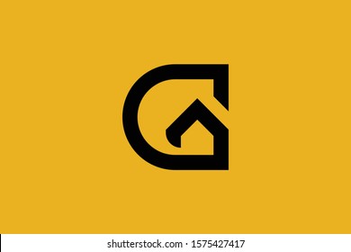 Logo design of G in vector for construction, home, real estate, building, property. Minimal awesome trendy professional letter icon. logo design template