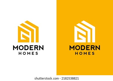 Logo design of G in vector for construction, home, real estate, building, property. Minimal awesome trendy professional logo design template on double background