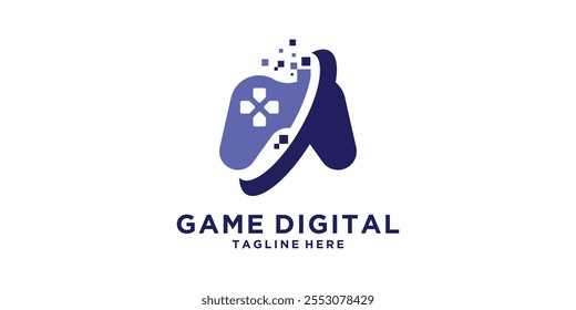 logo design game solution, stick, control, symbol, icon, idea, creative.